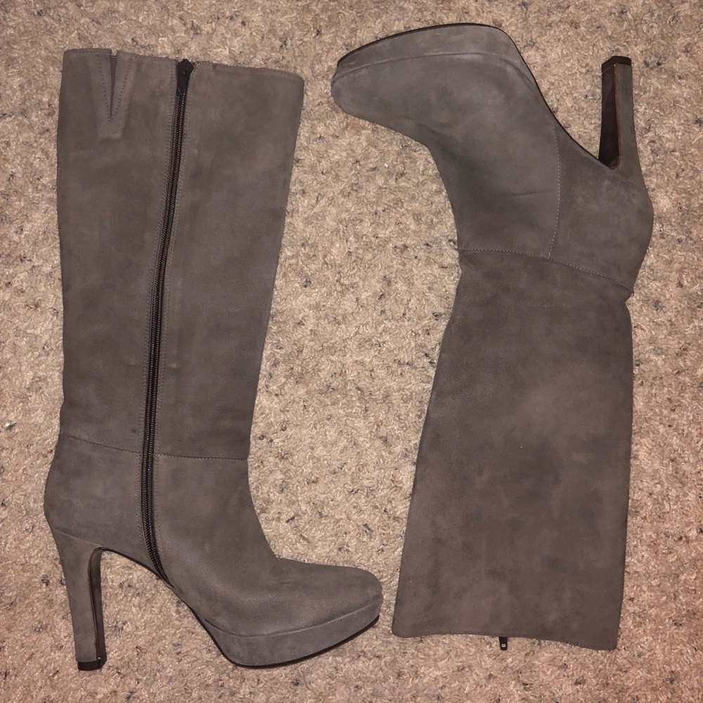 Manolita mid calf high heel boot